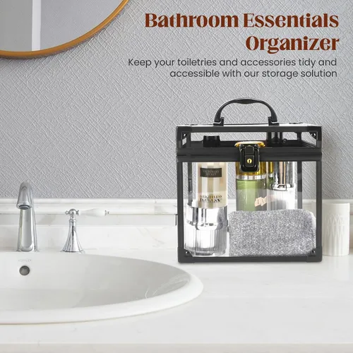 Miniatura 7 de Caja de corona, estuche de maquillaje transparente, organizador de cosméticos, gran capacidad de acrílico transparente para artistas, vitrina