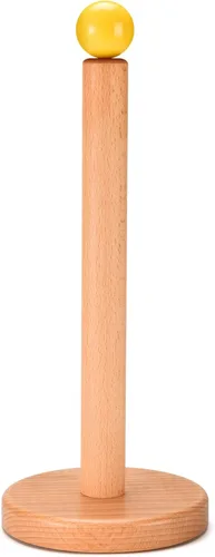 Miniatura 9 de Soporte para toallas de papel, soporte de rollo de cocina de madera (bola negra)