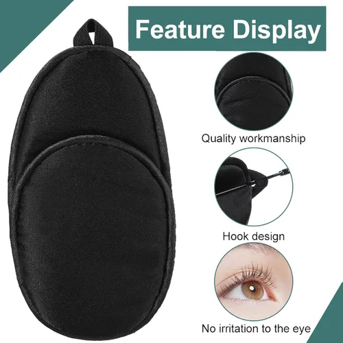 Miniatura 2 de Nuanchu 6 parches de seda para ojos para adultos, hombres, mujeres, anteojos, parches suaves para cubrir cualquier ojo (negro)