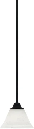 Miniatura 75 de Toltec Lighting Paramount - Mini colgante de 1 luz en acabado negro mate con cristal de arte perla de 7 pulgadas y estilo negro