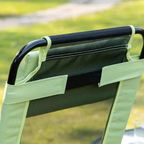 Miniatura 7 de Outsunny Juego de 2 sillas plegables de comedor para patio, sillas de terraza al aire libre con respaldo ajustable con respaldo ajustable, silla