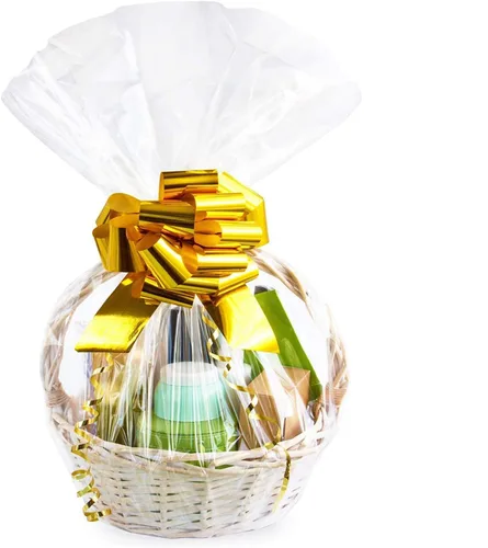 Morepack Bolsas de celofán grandes para cestas de regalo 24x30 pulgadas Bolsas de cesta transparentes 20 piezas