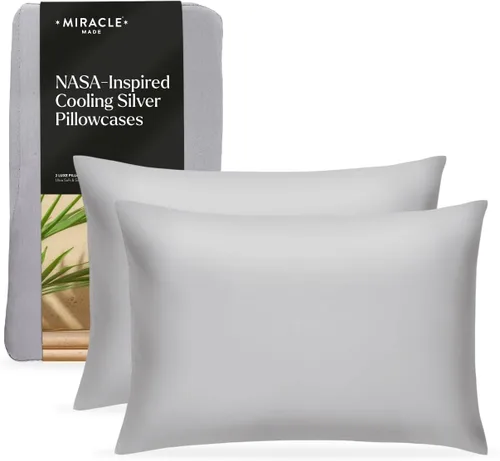 Miniatura 11 de Miracle Made Luxe - Fundas de almohada refrescantes, paquete de 2, limpias y 300 hilos, protector transpirable para pieles sensibles, fundas