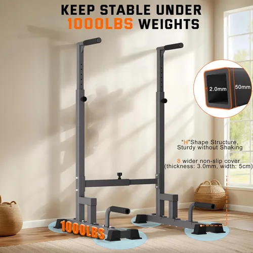 Miniatura 2 de Dip Bar Attachment for 2"x2" Squat Rack, Heavy Duty Power Rack Attachment with 5/8" or 1" Hole