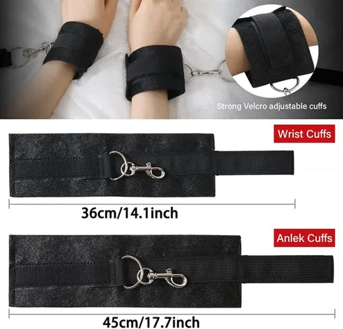Miniatura 5 de Pulseras sexuales de mano peludas, juego sexual para cama, lazos sexuales para tobillos y muñecas para mujeres, collar sumiso, gargantillas, cuello
