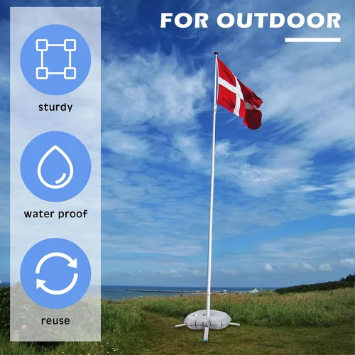Miniatura 6 de Blulu 2 juegos de base de bandera de plumas plegable con bolsa de agua, soporte de poste de metal cruzado que se adapta con un diámetro