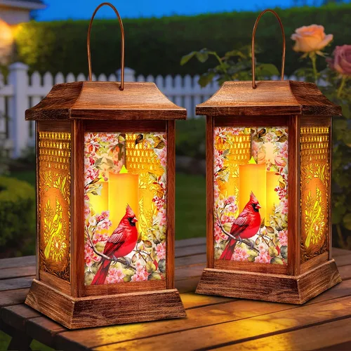 Miniatura 10 de Faroles Solares de Colibrí para Colgar al Aire Libre, Luces Solares de Metal y Vidrio para Decoración de Jardín, Regalos para Mujeres, Mamá