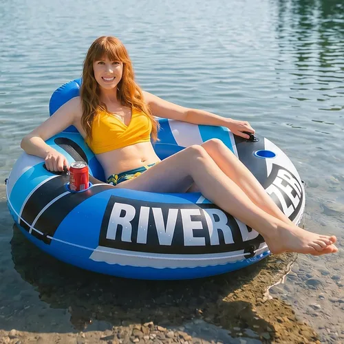 Sunlite Sports Inflatable River Tube Float - Heavy Duty River Float Pool Floats Lake Premium Water Tubes for Floating Recreational River Raft Lounge