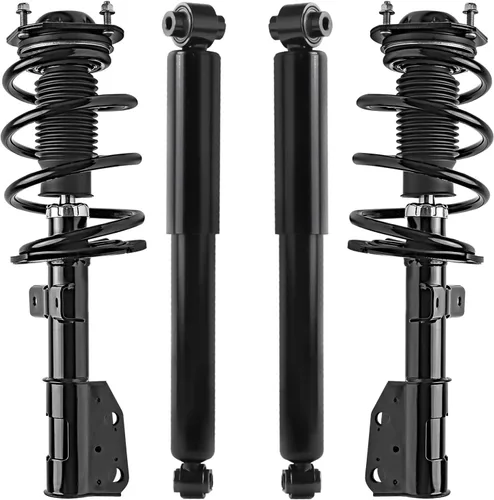 Detroit Axle - Puntales y Amortiguadores para Chevy Traverse Buick Enclave GMC Acadia Saturn Outlook 2007-2012, 2 puntales delanteros con resorte