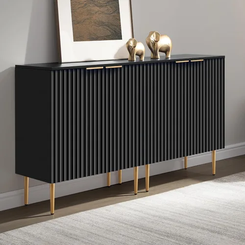 Miniatura 11 de SICOTAS Aparador Moderno de Entrada - Credenza de Buffet con Almacenamiento, Gabinete con 2 Puertas y Estantes Ajustables, Mesa de Acento para Barra