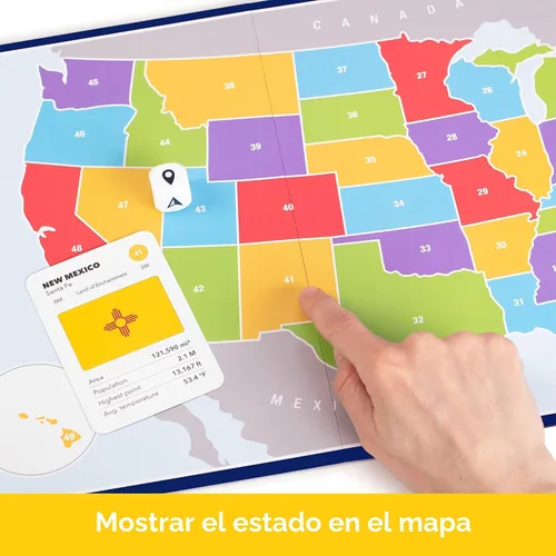 Miniatura 3 de The 50 States Game - Juego de mesa de geografía de EE. UU. - Juego educativo para niños y adultos - Aprendizaje divertido para niños y niñas