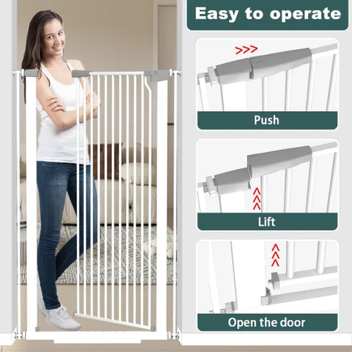 Miniatura 6 de Puerta para mascotas extra alta de 51.18 pulgadas de alto, puertas de seguridad de cierre automático para cocina, sala de estar, puertas, pasillo