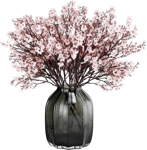 Miniatura 28 de JAKY-Global Flores Artificiales de Tela Aliento de Bebé 12 Ramos Plantas de Seda Falsas Europeas Decoración de Boda Fiesta Ramos de Tacto Real DIY
