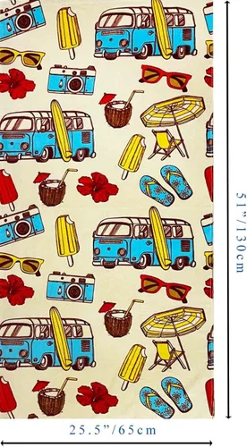 Miniatura 2 de Toalla de playa para niños, manta de rizo de terciopelo, 100% algodón, súper suave, absorbente, 25.5 x 51 pulgadas, para baño, natación, deportes