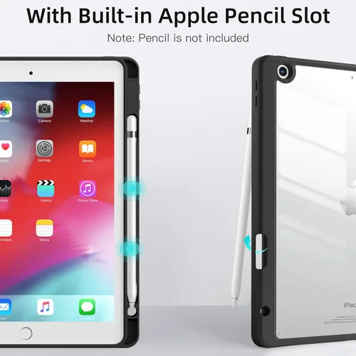 Miniatura 4 de Wenlaty Funda compatible con iPad de 9ª, 8ª, 7ª generación (2021/2020/2019), funda protectora de cuerpo completo con soporte para lápices, funda