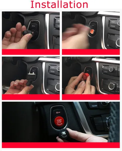 Miniatura 6 de iJDMTOY Botón de arranque/parada a presión con motor rojo deportivo de carreras estilo TRD compatible con Toyota Supra GR A90 2020 en adelante