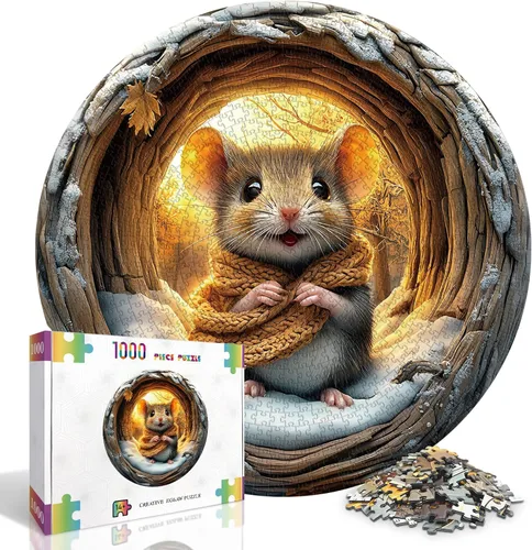 Miniatura 12 de Rompecabezas Redondos para Adultos 1000 Piezas, Rompecabezas Difíciles y Desafiantes para Adultos, Rompecabezas de 1000 Piezas de la Biblioteca