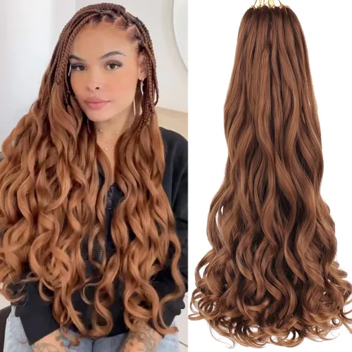 Miniatura 54 de Unionbeauty - Cabello rizado francés trenzado de 10 pulgadas, trenzas rizadas estilo Bob francés, cabello de ganchillo, 8 paquetes de trenzas