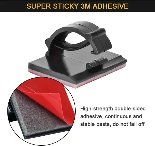Miniatura 3 de Organizador de cables adhesivos, organizador de cables 3M, organizador de clips de alambre para escritorio, mesas de automóvil, PC, laptop, TV