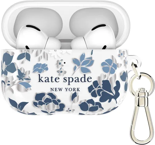 Miniatura 21 de Kate Spade New York Estuche Protector para AirPods Pro con Anillo para Llavero - Flowerbed Blue, Compatible con AirPods Pro de 2ª / 1ª