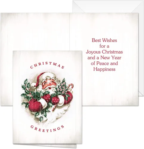 Miniatura 3 de Canopy Street Tarjetas navideñas clásicas / 25 tarjetas navideñas con sobres blancos / 5 diseños retro de Navidad / tarjetas de felicitación