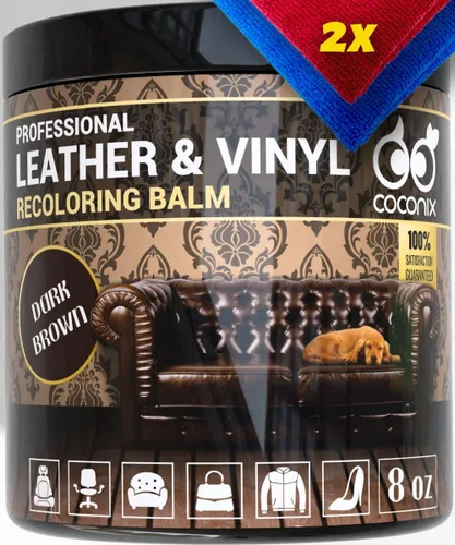 Miniatura 11 de COCONIX Bálsamo recolorante de cuero y vinilo, color marrón coñac, restaura el cuero desteñido, desgastado y pelado y el vinilo en sofás, sillas