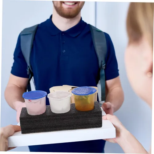 Miniatura 5 de 4 unidades portador de bebidas dos bandejas de tres tazas para llevar fácilmente bebidas picnic y reuniones familiares embalaje de bebidas