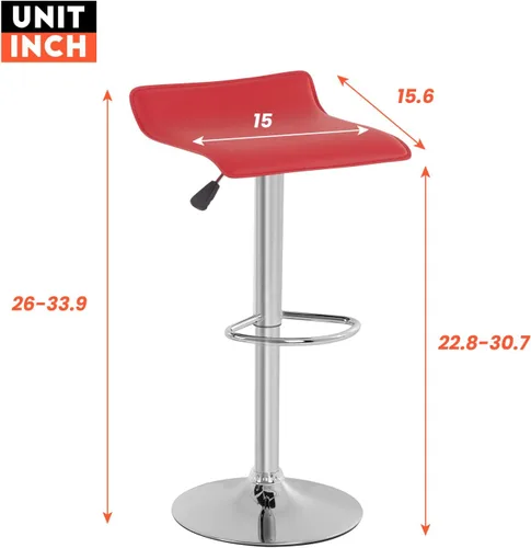 Miniatura 3 de Juego de 2 taburetes de bar giratorios de altura de mostrador para taburete de cocina, taburetes de bar altos, taburetes de isla de cocina de piel