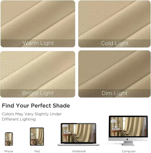 Miniatura 2 de Joydeco Cortinas opacas para dormitorio de 72 pulgadas de largo, 2 paneles de cortinas con aislamiento térmico para oscurecer la habitación