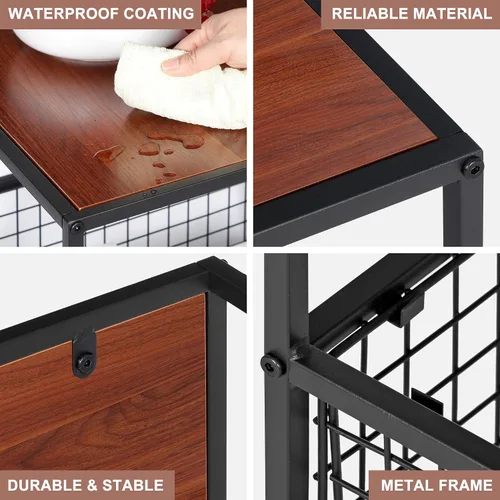 Miniatura 7 de SUPER DEAL Mesa auxiliar de 2 niveles con cesta de malla, mesa auxiliar cuadrada de 20 pulgadas para dormitorio, sala de estar, mini soporte