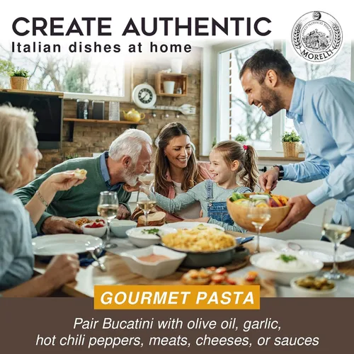 Miniatura 7 de Morelli Bucatini - Pasta italiana orgánica de primera calidad de Italia - Marca de pasta gourmet hecha a mano y familiar - Pasta de sémola de trigo