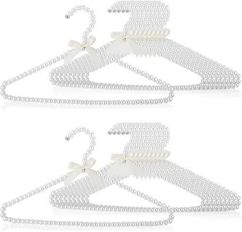 Threan 20 piezas de 16 pulgadas de perlas con cuentas de ropa con lazo de lazo de metal elegante ropa estándar para mujer, novia, vestido de boda,