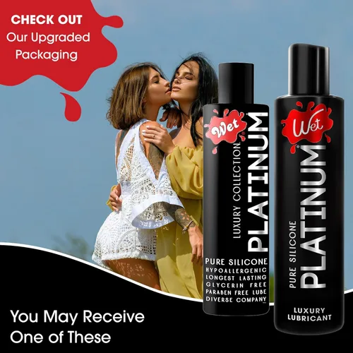 Miniatura 6 de Wet Platinum Lubricante íntimo a base de silicona Ultra suave, súper resbaladizo, hipoalergénico, rendimiento de larga duración, fórmula
