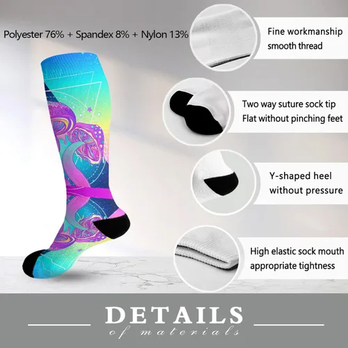Miniatura 6 de Planta, hongos divertidos, hongos mágicos, calcetines de media pantorrilla, calcetines para botas para mujer, calcetines de altura hasta la rodilla