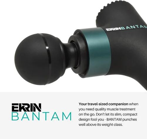 Miniatura 2 de Ekrin Athletics Bantam Mini pistola de masaje, masajeador muscular compacto de tejido profundo con velocidades ajustables y 4 accesorios, batería
