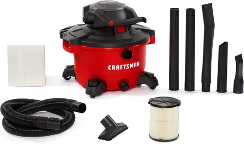 Miniatura 12 de CRAFTSMAN CMXEVBE17606 Aspiradora en seco y húmedo de 12 galones 6.0 HP con soplador de hojas desmontable, aspiradora portátil para tienda húmeda