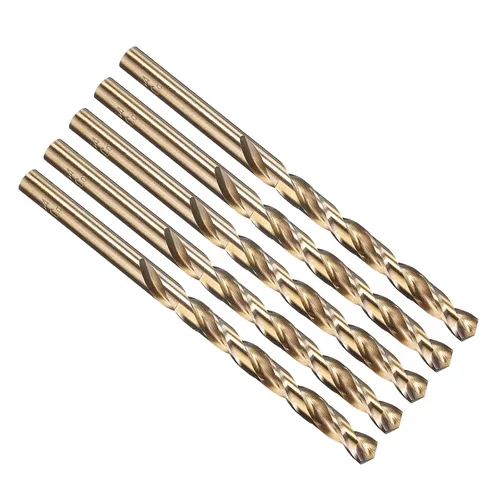 Miniatura 242 de PATIKIL Broca Jobber de 0.039 in, vástago recto M35 cobalto 5% acero de alta velocidad 135° acabado dorado para metal duro de acero inoxidable - 2