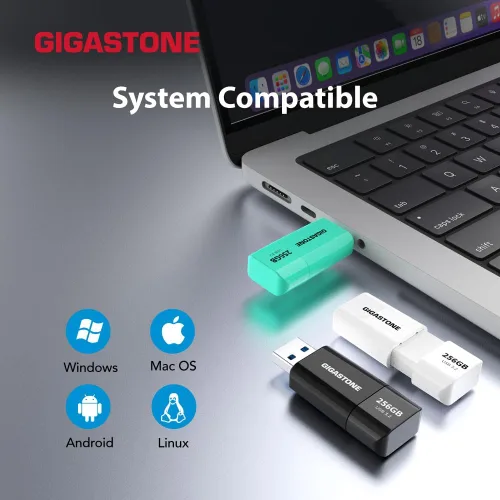 Miniatura 3 de GIGASTONE Unidad flash de 64 GB, Z60 USB 3.2 Gen 1, 100 MB/s ultrarrápida, diseño deslizante retráctil sin tapa, almacenamiento de datos, copia