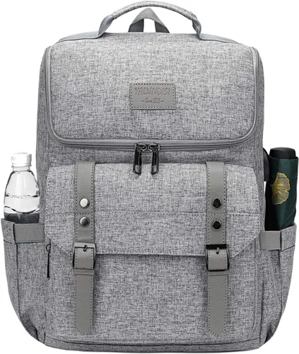 Miniatura 2 de Mochila vintage de viaje para laptop con puerto de carga USB para mujeres y hombres, estudiantes escolares. universitarios, mochila para laptop