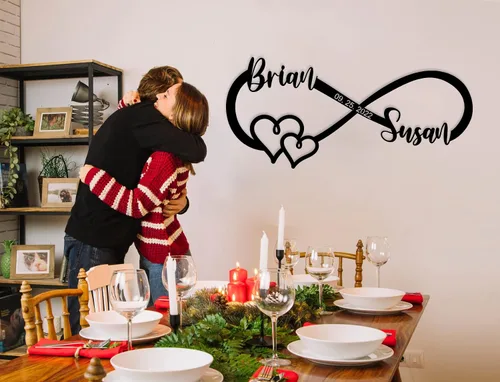 Miniatura 5 de Letrero de infinito personalizado, letrero de corazón infinito, detalles de decoración del hogar, placa de letrero de amor, regalos de festivales