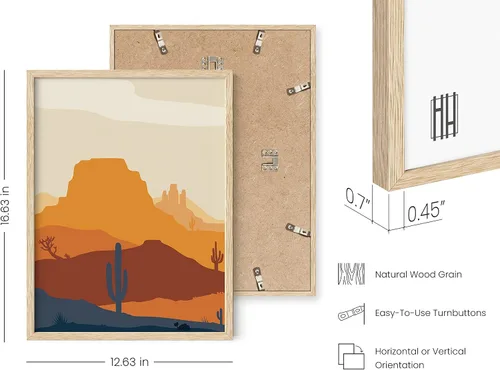 Miniatura 301 de HAUS AND HUES Marco de arte occidental, juego de 3 impresiones artísticas del suroeste del desierto de Arizona, decoración bohemia moderna, arte