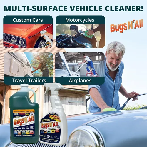 Miniatura 2 de Bugs N' All Limpiador y Desengrasante Multiusos para Coche - Concentrado Removedor de Insectos y Alquitrán de 1 Galón - Limpiador Exterior Seguro