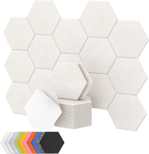 TONOR - Paquete de 18 paneles acústicos hexagonales de alta densidad, paneles de pared insonorizados de 12 x 10 x 0.4 pulgadas, paneles absorbentes