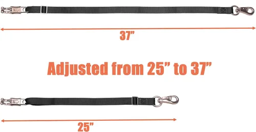 Miniatura 2 de Corbata ajustable para remolque (paquete de 2) - Correa de nailon para remolque de caballos, ajustable de 25 a 37 pulgadas Negro