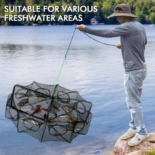 Miniatura 5 de Trampa de carnada para pesca QualyQualy, red de pesca para cangrejos, trampa de pesca para pececillos/cangrejos/camarones/cangrejos de río