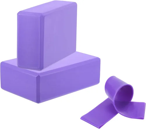 Miniatura 8 de PATIKIL Bloques de yoga y bandas de resistencia, paquete de 2 bloques de yoga de espuma EVA de alta densidad a granel de 9 x 6 x 3 pulgadas