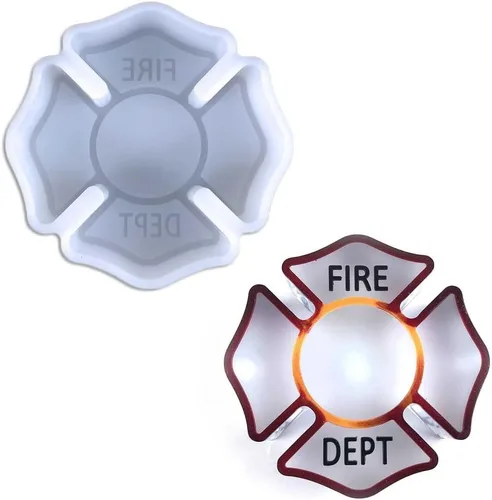 Duawenki Molde de silicona Freshie para coche con forma de placa de fuego para hacer perlas de aroma de jabón Freshie Car Freshie Candle Pendant