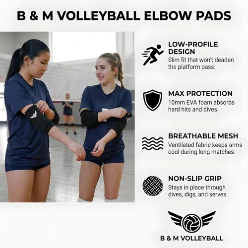 Miniatura 4 de Coderas de Voleibol - Protección de Alto Rendimiento, Espuma EVA de 10mm de Grosor en Dos Tallas para un Ajuste Seguro y Cómodo