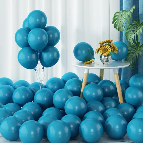Miniatura 9 de Globos azul claro de látex de 5, 10, 12, 18 pulgadas, diferentes tamaños, 103 piezas de globos mate azul cielo azul bebé para decoración de fiesta
