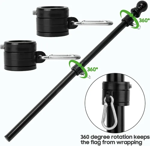Miniatura 6 de 10L0L Kit de soporte de paraguas para carrito de golf, rotación de 180 grados, ajuste universal para la mayoría de cochecitos, bicicleta, carrito